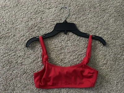 Top de bikini rojo anudado para niñas talla XS Foto 1 de 3