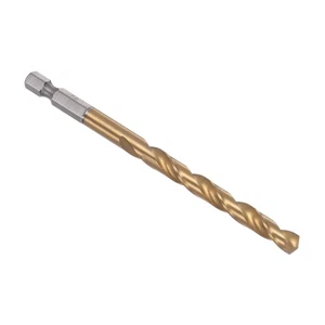 Titanium Coated Drill Bit with 1/4" Hex Shank - [7mm x 110mm] M35 - Imagen 1 de 5