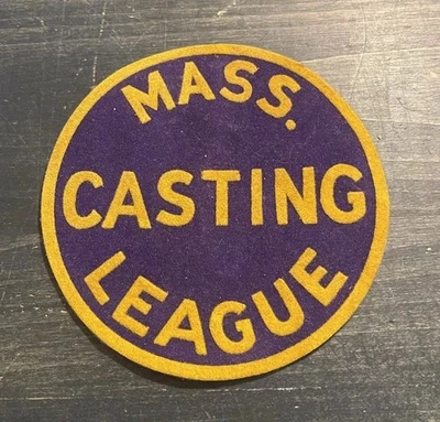 VINTAGE Massachusetts Casting League Felt Round Patch - Image 1 of 2