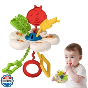 Baby Sensory Chew Toy for 6-12-18 Months, Soft Silicone Popper Pull String Tr - Picture 1 of 5