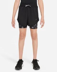 NWT Nike Dri-Fit Big Girls Youth Dry Tempo 2 in 1 Running Shorts Size L DD7631 - Picture 1 of 7