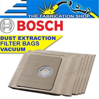 5x Bosch Paper Filter Bags - GAS 35 L & M Dust Extractors Dry Vacuum 2607432035 - Image 1 of 4