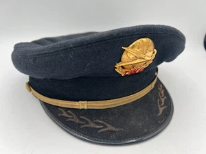 SOMBRERO DE PILOTO TWA TRANS WORLD AIRLINES DE COLECCIÓN CON PASADOR DE INSIGNIA - TALLA 7 1/4 - Imagen 1 de 13