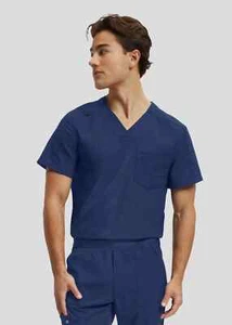 White Cross Scrub Top Men's XL Regular Navy Tuck In V Neck Top NEW $40 - Picture 1 of 6