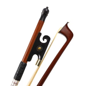 4/4 Violin Bow Black Brazilwood Ebony Frog Straight With Natural Horse Hair - Picture 1 of 7