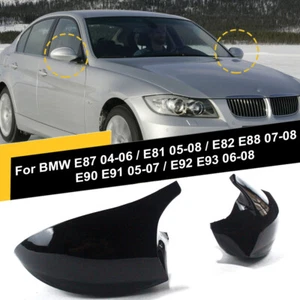 Gloss Black Mirror Cover Cap For BMW E90 E91 E92 E93 Pre-LCI 323i 328i M3 Style - Picture 1 of 8