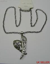 SILVER VINTAGE CHARM NECKLACE CHAIN ANGEL WINGS CONSTELLATION PENDANT CRYSTALS