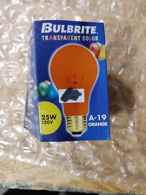 Bulbrite Lightbulb Transparent Color A-19 Orange 25w 120v - Image 1 of 4