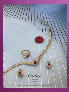 Publicité Cartier joaillerie bijoux 1982 vintage 80s presse collection décor