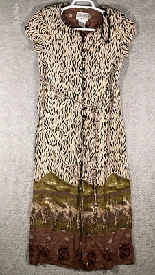 Maxi Vestido De Colección Julian Taylor Estampado Safari Para Mujer 8 Aire Libre Guepardo Bohemio Foto 1 de 4