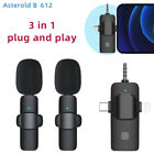 Professional 3 in 1 Wireless Lavalier - Microphone for iPhone Android 3.5mm 