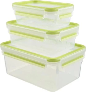 Emsa Food Clip & Close | 3- tlg Set |Plastik | Transparent / Grün | 0,55 - Bild 1 von 8