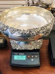 Vintage International Barbour Sterling Silver Large Ornate Bowl ~ 56.4oz - Picture 1 of 7