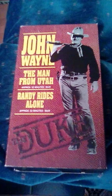 John Wayne Twin Pack RARE Interglobal The Man From Utah & Randy Rides Alone VHS - Image 1 of 3