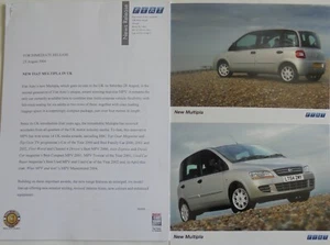 Fiat Multipla 2004 2 x Press Photographs & 23 Page Press Release - Picture 1 of 1