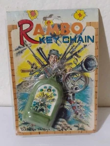 vtg Rambo Key chain with sounds Taiwan new on card - Picture 1 of 8