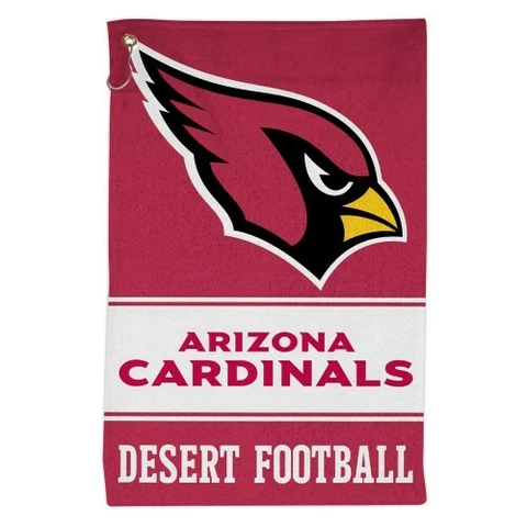 ARIZONA CARDINALS ALL PURPOSE GOLF TAILGATE TOWEL 16"X25" HOOK AND GROMMET Cover