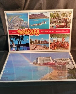 Manteles laminados de colección de Hawái playa Waikiki y estilo postal multiimagen - Imagen 1 de 16