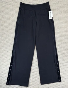 Athleta Retroplush Velvet Straight Wide Leg Pant Size L/T Large Tall Black $119 - Picture 1 of 20