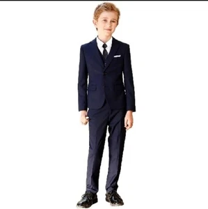  ELPA Boys Suit Slim Fit Formal Dresswear Suit 5 Piece Suit Navy Blue Sz 20 - Picture 1 of 15