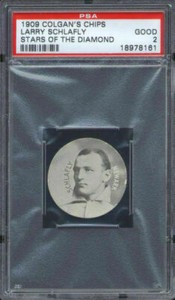 1909 E254 Colgan's Chips Larry Schlafly PSA 2 Newark Indians