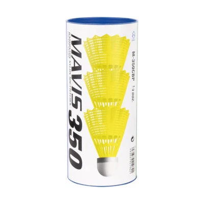 Yonex Mavis 350 Lata De 3 Pelotas De Nylon Para Bádminton Blanco/Amarillo - Imagen 1 de 2