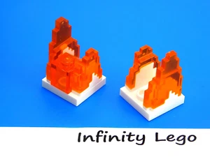 2 LEGO Minecraft Flame Plate 2x2 with Marbled Transparent Orange Fire (41685) - Picture 1 of 3