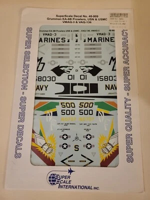 Calcomanías internacionales súper escala GRUMMAN EA-6B MERODEADORES, USN y USMC 48-909 Foto 1 de 3