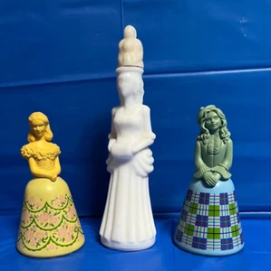 Vintage Avon Bottles Lot of 3 - 2 Belles and 1 White Milk Glass - Picture 1 of 8