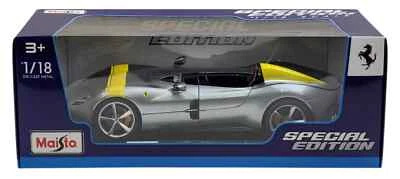 Modelo de coche diecast Ferrari Monza SP1 Maisto edición especial escala 1:18 - plateado Foto 1 de 4