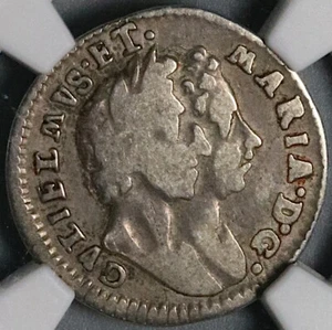 1690 6/5 NGC VF 20 William Mary 4 Pence Error Groat Great Britain Coin 21100602C - Picture 1 of 6