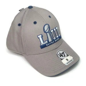 Super Bowl 53 Sombrero LIII 47 Marca Gris Gorra Mediana Ajustable Atlanta 02.03.19 Nuevo con etiquetas - Imagen 1 de 8