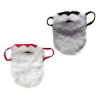  2 Pcs Cotton Christmas Beard Santa Claus Fake Face Mask for Men