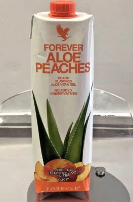 Forever Living Aloe Bits N' Peaches  33.8 fl.oz 1 Liter FREE SHIPPING!   - Image 1 of 4