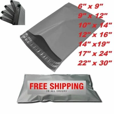GREY Postal Post Bags Plastic Parcel Mailing Packing Postage Self Seal Packaging