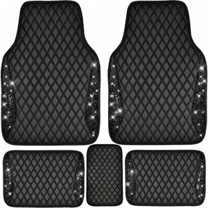 Sparkly Pink Car Mats for Women,Bling Diamond Floor Mat,Waterproof Anti-Slip - Picture 1 of 60