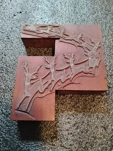 Ancien négatif plaque bois veille de noël SANTA journal RENNES VOLANTS B12 - Photo 1/5