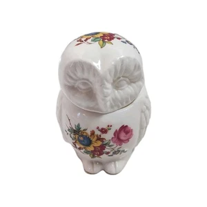 Vintage Brinns Fine Bone China Floral Eule Schmuck Ring Deckel Floral bemalt - Bild 1 von 12