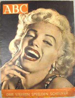 De colección Marilyn Monroe Película Gran Tamaño Revista ABC Enero 1957 Holandés OS52 Foto 1 de 4
