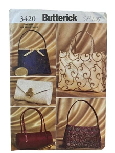 Butterick 3420 Sewing Pattern Evening Bags One Size - Picture 1 of 2