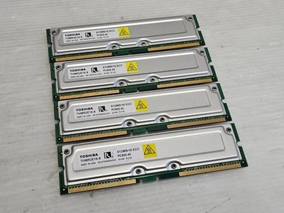 2GB (4x512MB) Rambus RIMM 800-45, 800MHz, ECC, Toshiba THMR2E16-8, Working - Image 1 of 2