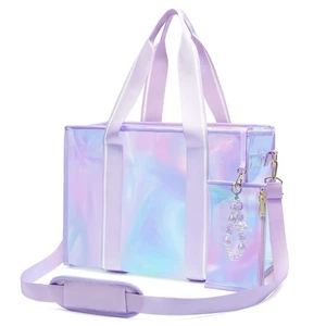 Large Beach Tote Bags for Women, 26L Iridescent Clear Tote Bag, Waterproof Ti... - Picture 1 of 7