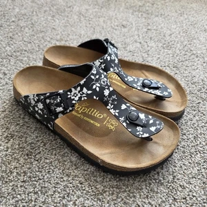 Papillio Birkenstock Gizeh Black Magnolia Floral Sandalen Größe 6 EU 37 - Bild 1 von 21
