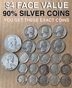 90% Silver 23 Coin Lot US 2 Franklin Half Dollar Coins 6 Quarters 15 Dimes - Picture 1 of 7