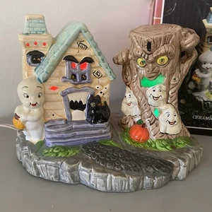 Casper Keramik beleuchtetes Spukdorf Vintage 80er The Friendly Ghost funktioniert mit Box - Bild 1 von 13