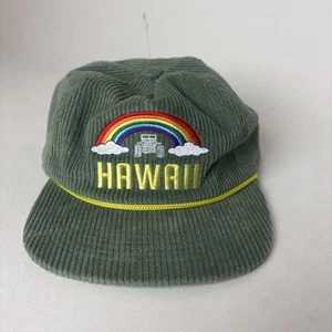 Hawaii Rainbow Jeep Hat Cap Green Corduroy SnapBack Adjustable Snag brand - Picture 1 of 7