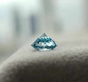 1.59 ct 7.2mm Portuguese Cut Round Blue Lab Grown Diamond Round VS - Picture 1 of 20