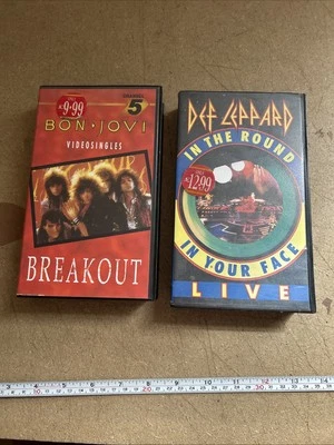 Def Leppard Bon Jovi VHS Tapes 80s Hair Metal Rock Bands Breakout In The Round - Image 1 of 4