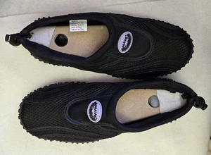 NUOVE scarpe da donna Wave Water ~ taglia 8 ~ nere ~ calze acqua/spiaggia/piscina/yoga - Foto 1 di 7