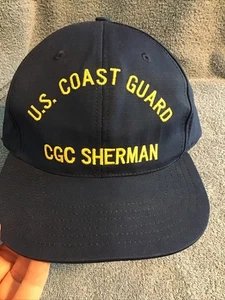US Coast Guard Hat Cap CGC SHERMAN Blue adjustable Baseball Hat XL - Picture 1 of 9